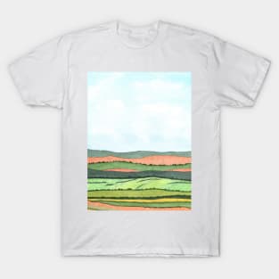 Orange and Green Landscape T-Shirt